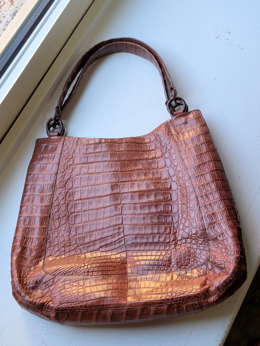 Nancy Gonzalez Genuine Crocodile Shoulder Bag in Brown